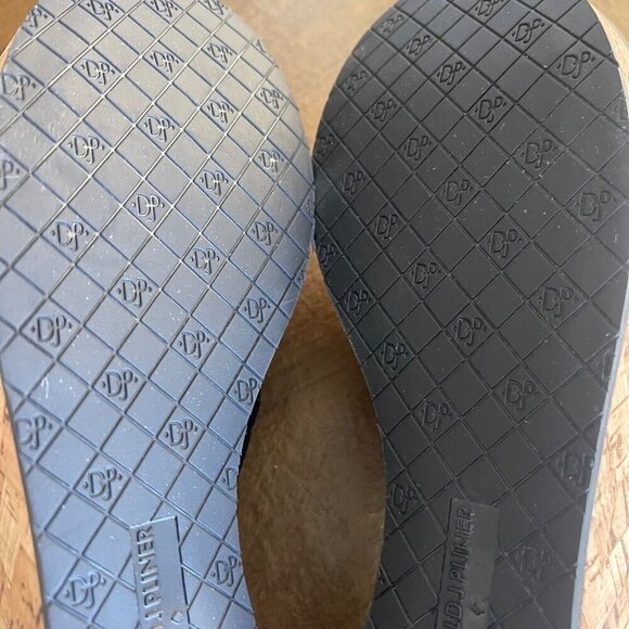 Donald J Pliner Savee Whipstitch Cork Wedge Sandal 9.5M Black Suede Y2K Chunky - Picture 10 of 11